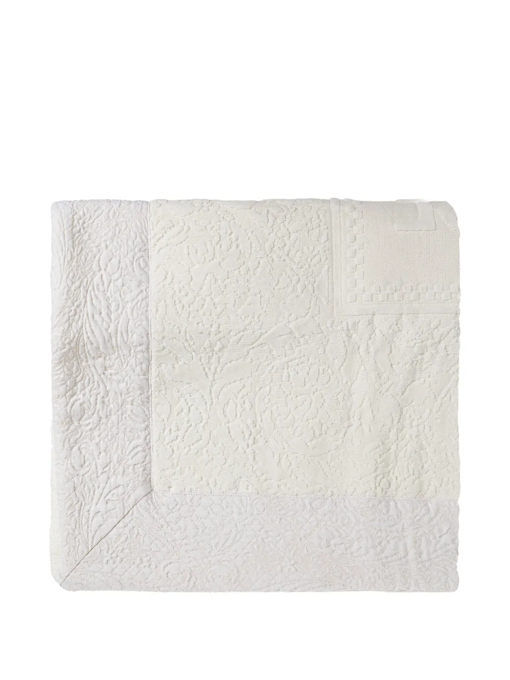 Versace Barroco embossed pattern bath matt rug | White | Image 1