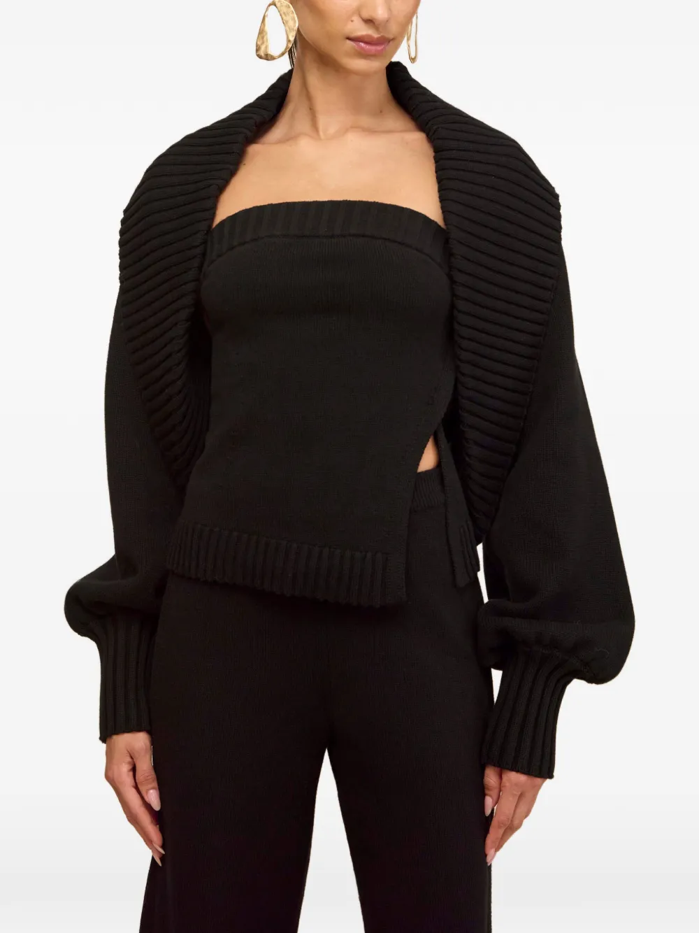 Cult Gaia Lou ribbed top - Nero