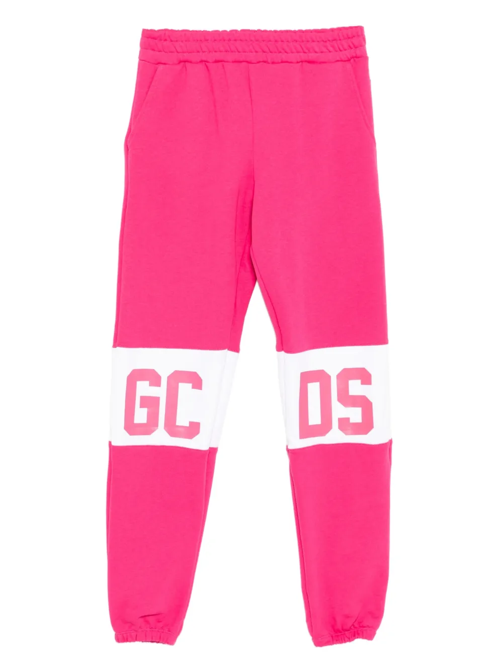 Gcds Kids panelled logo-print trousers - Rosa