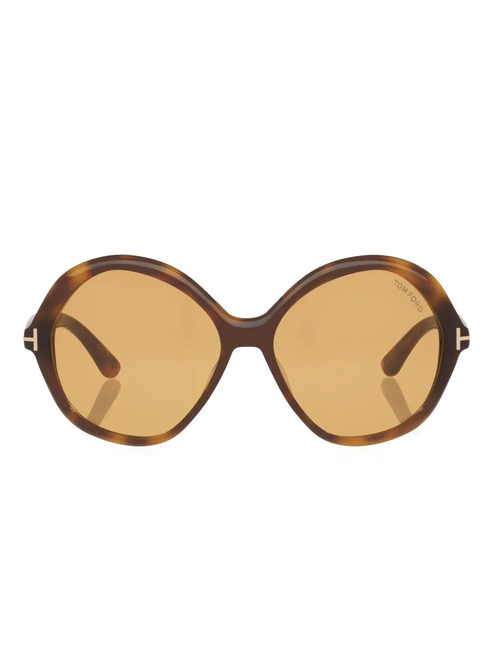 Tom Ford Annabelle Round Sunglasses In Brown
