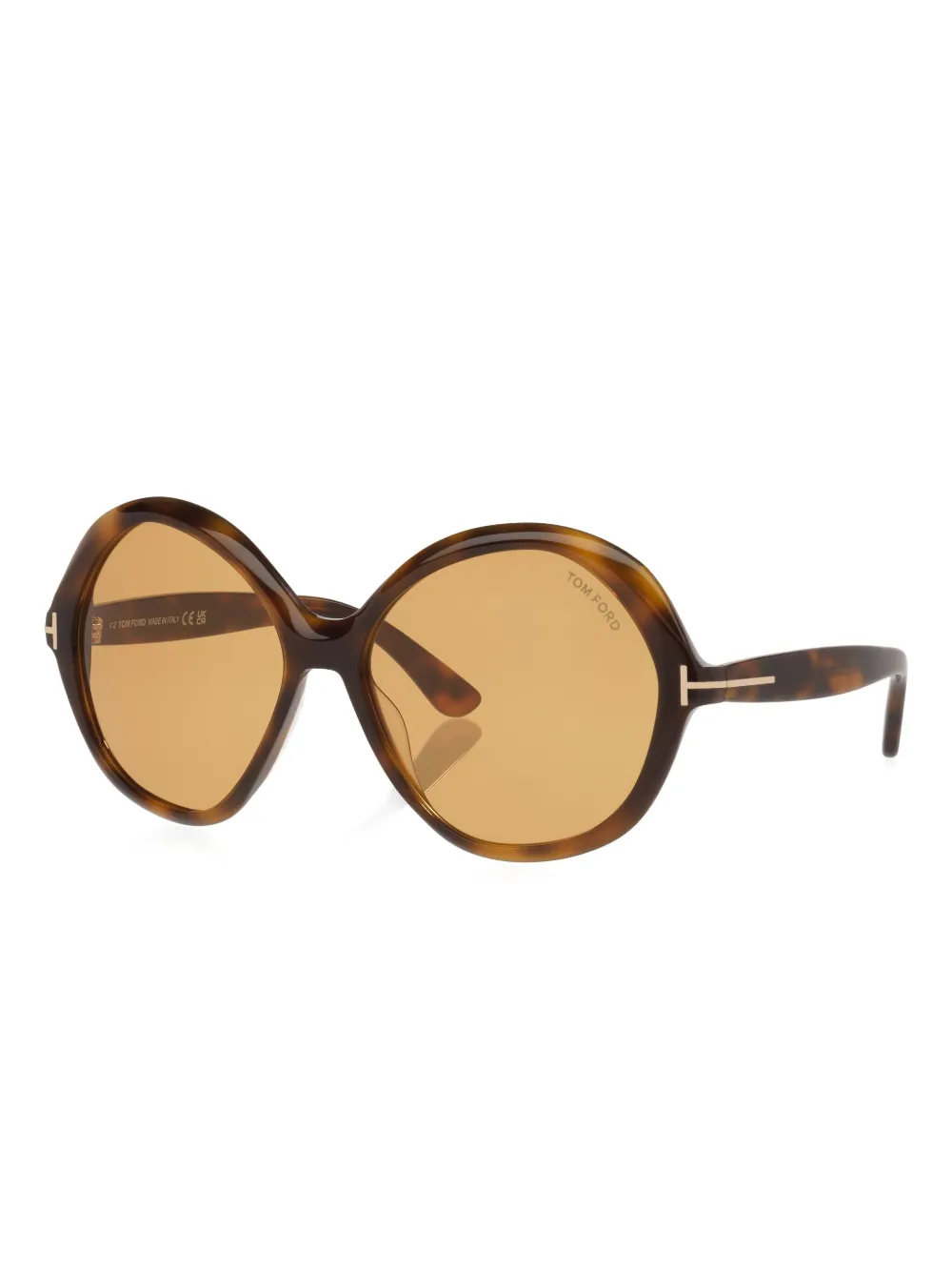 Tom Ford Annabelle Round Sunglasses In Brown