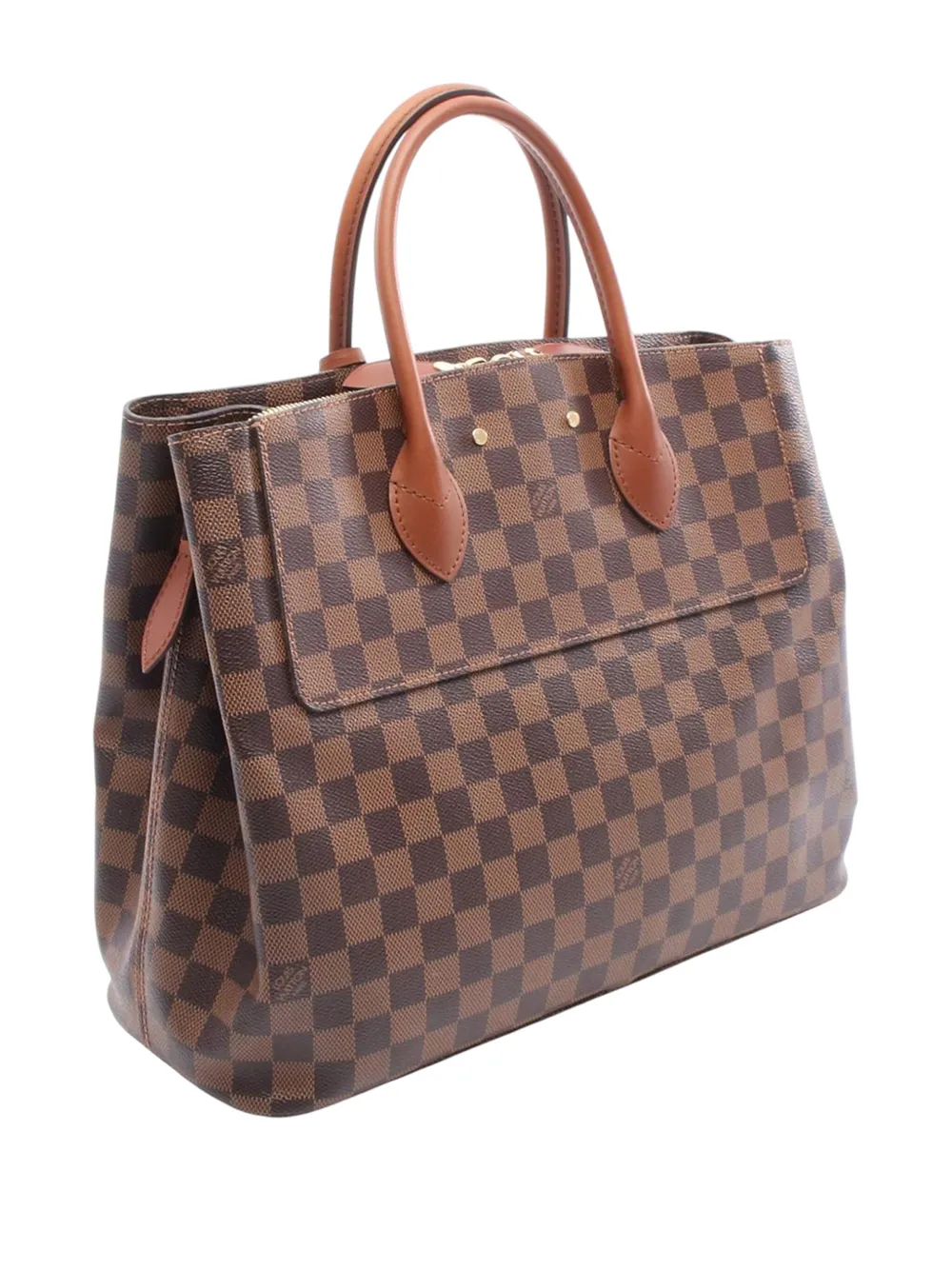 Pre-owned Louis Vuitton 2013 Damier Ebene Ascot Satchel In Brown