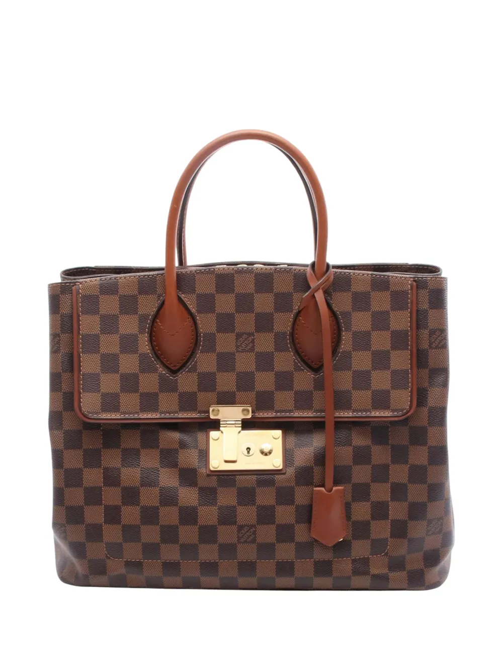 Pre-owned Louis Vuitton 2013 Damier Ebene Ascot Satchel In Brown