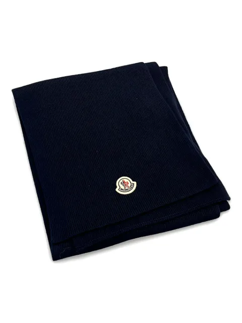 Moncler ribbed logo scarf