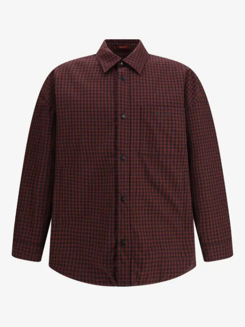 Gucci sobrecamisa de algodón con cuadros estampados