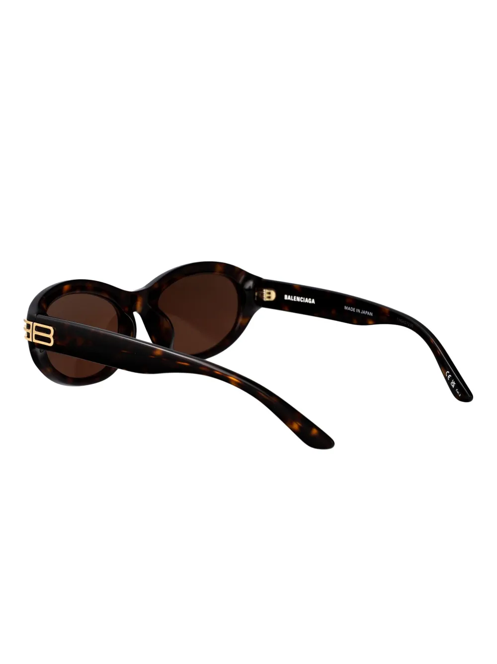 Balenciaga Eyewear Zonnebril met ovalen montuur Bruin