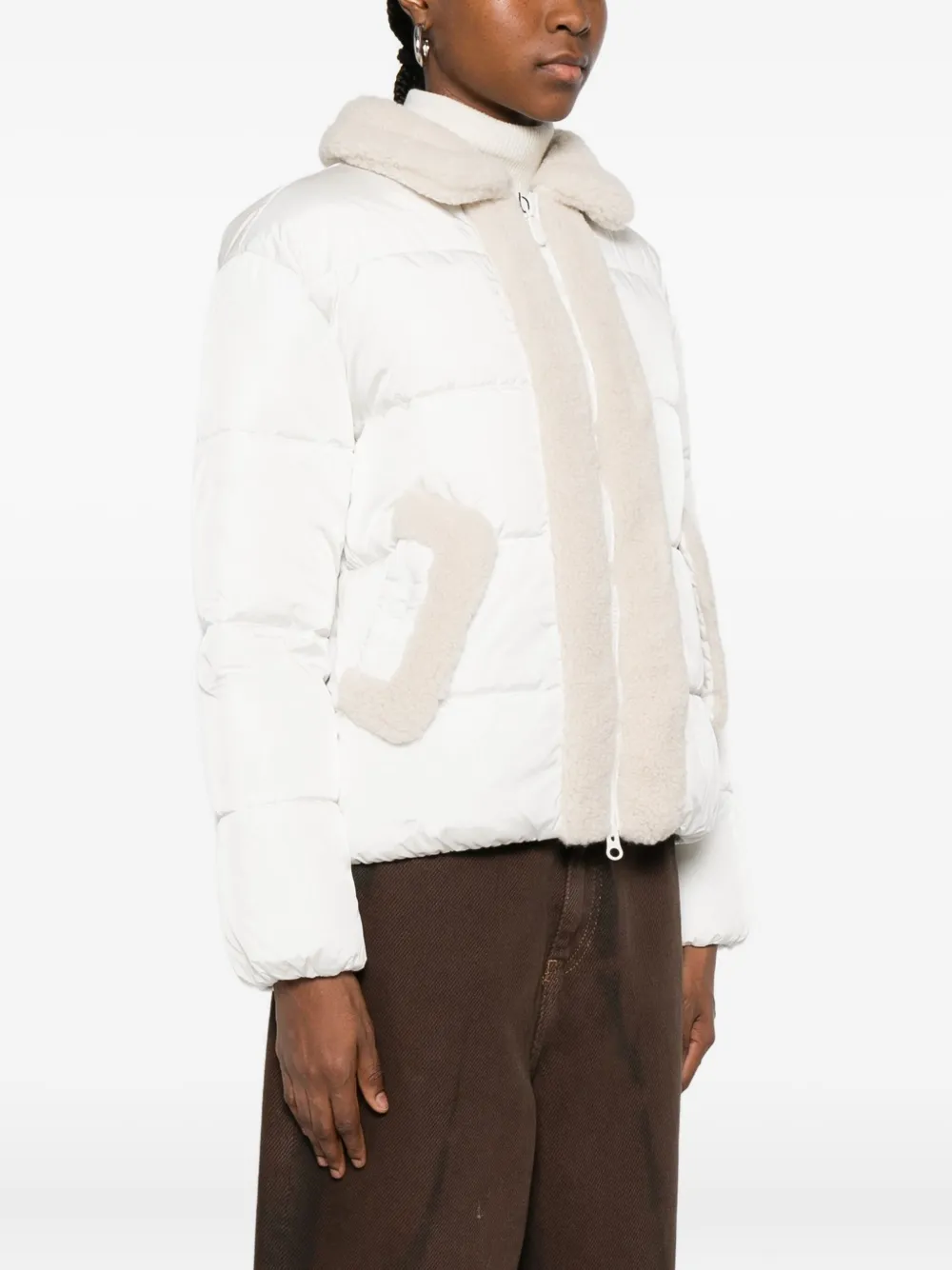 Save The Duck Honey Faux-shearling Jacket In White