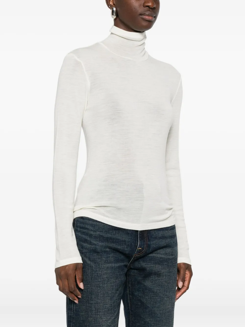 Tagliatore Turtleneck Long-sleeve T-shirt In White