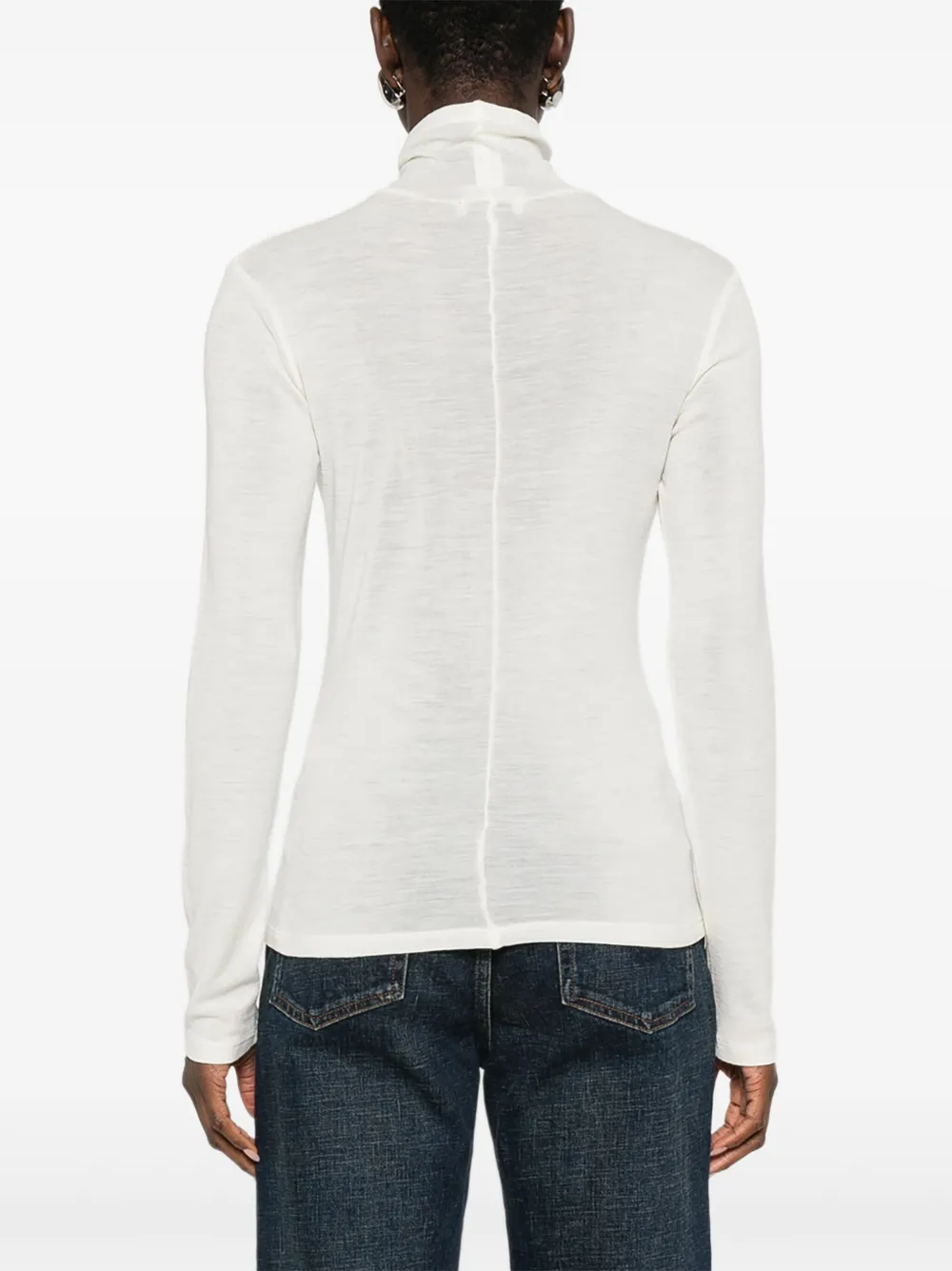 Tagliatore T-shirt met col en lange mouwen Wit