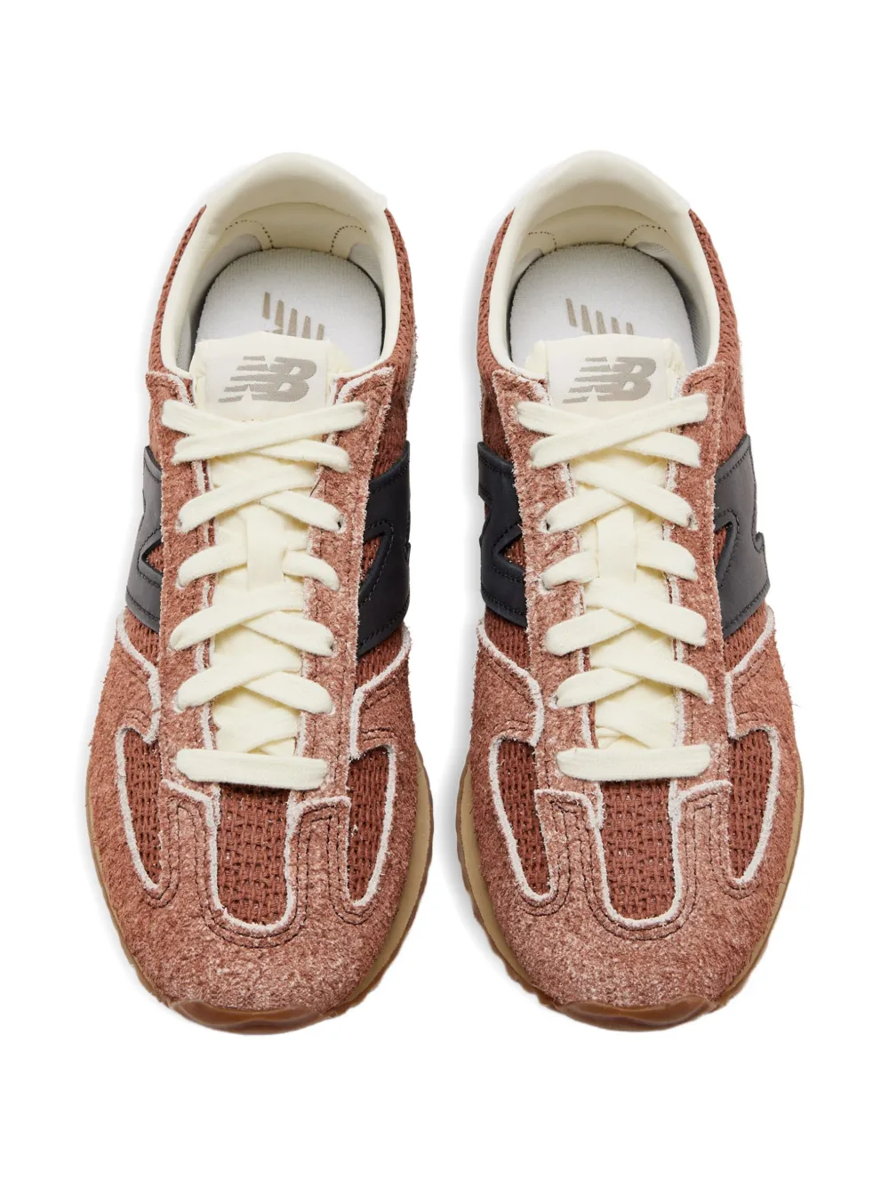 New Balance Suede Panelled Sneakers In Brown