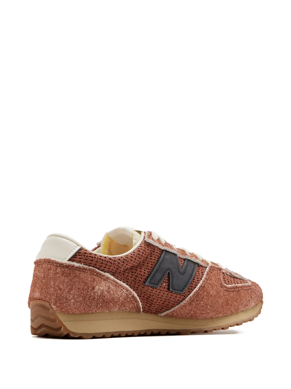 New Balance Suede Panelled Sneakers In Brown