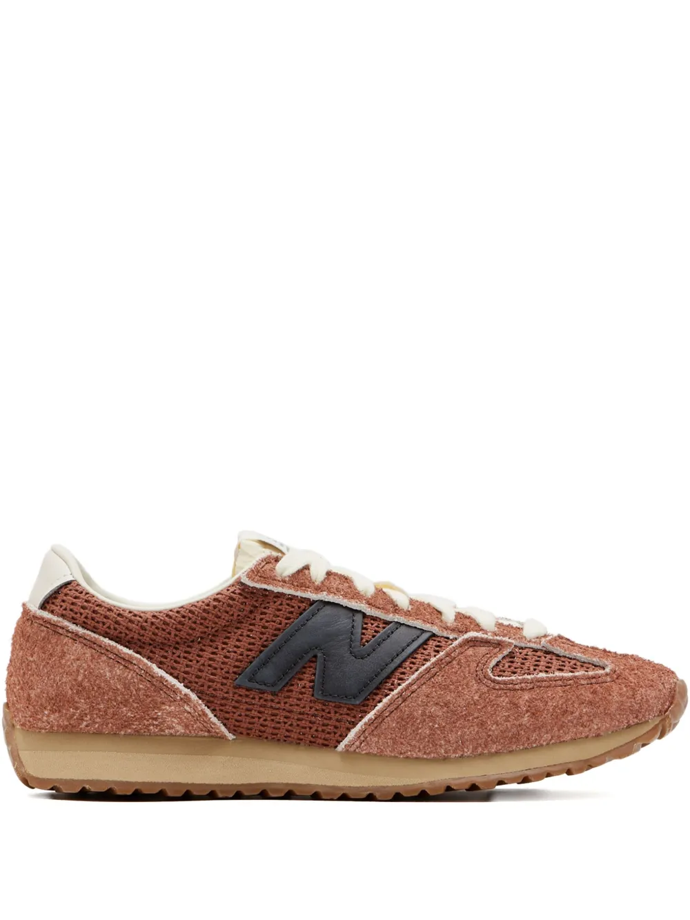 New Balance Suede Panelled Sneakers In Brown