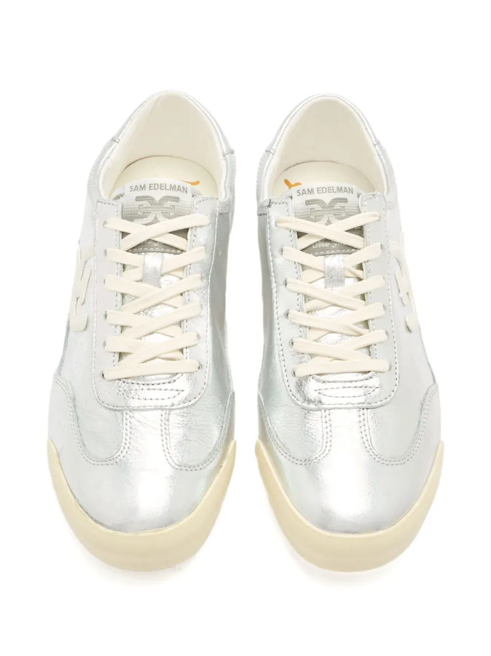 Sam Edelman Logo-embroidered Sneakers In Silver