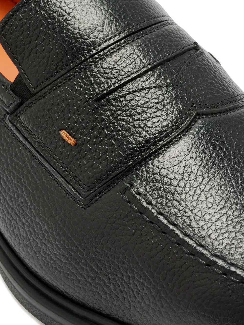 Santoni Leren loafers Zwart