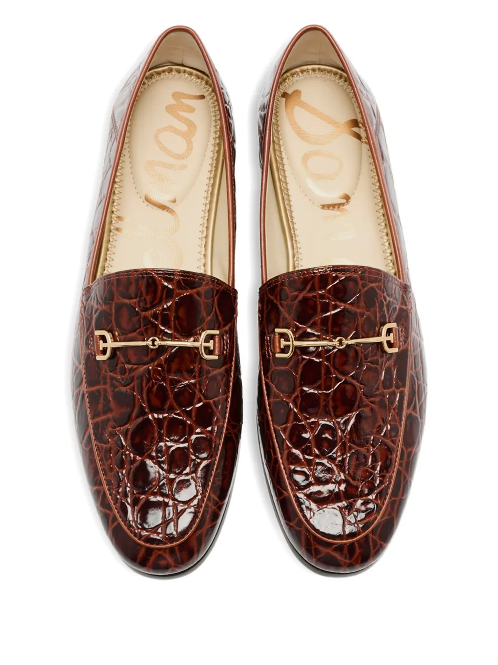 Sam Edelman Croc-effect Loafers In Brown