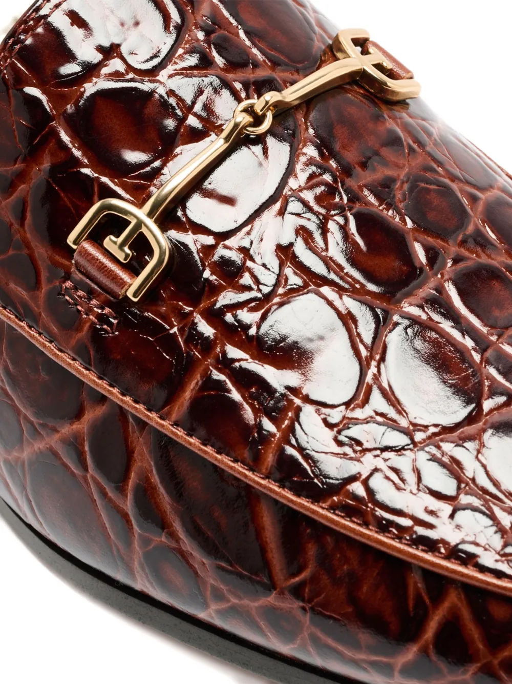 Sam Edelman Croc-effect Loafers In Brown