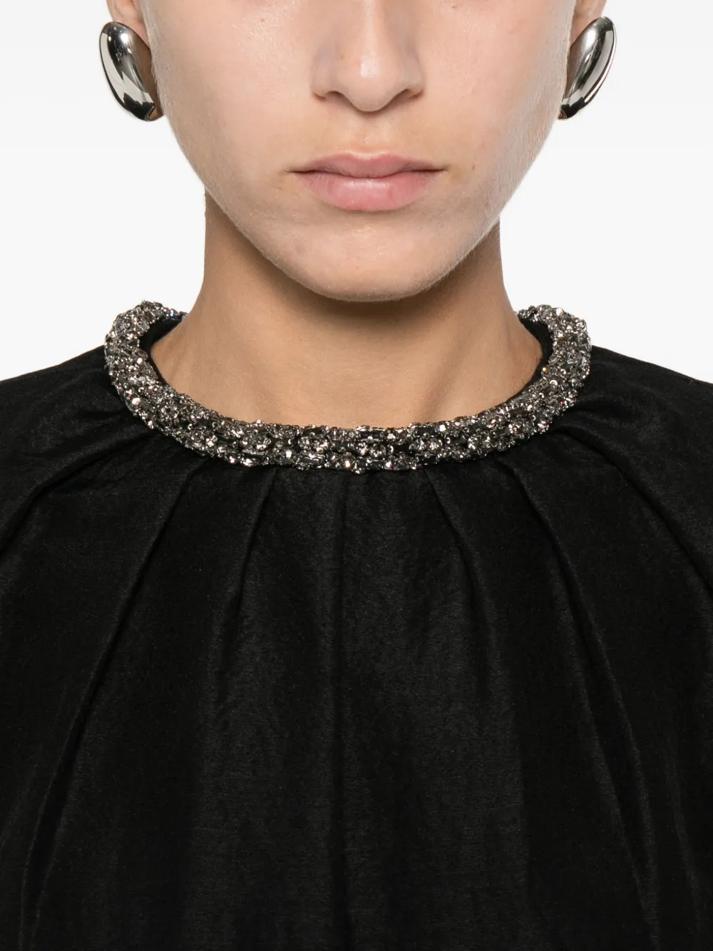 Roland Mouret Midi-jurk met ronde hals Zwart
