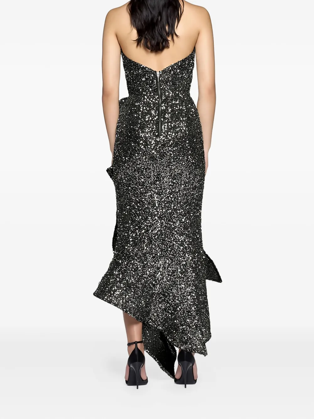 Maticevski Jurk met ruches Grijs