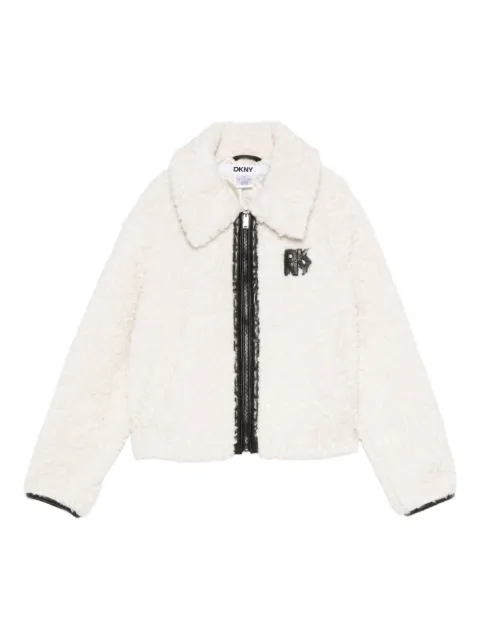DKNY logo-patch zip-up jacket