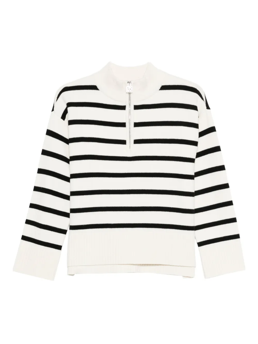 DKNY striped half-zip jumper - Bianco