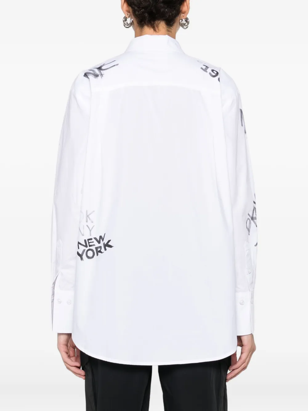 DKNY Blouse met logoprint Wit