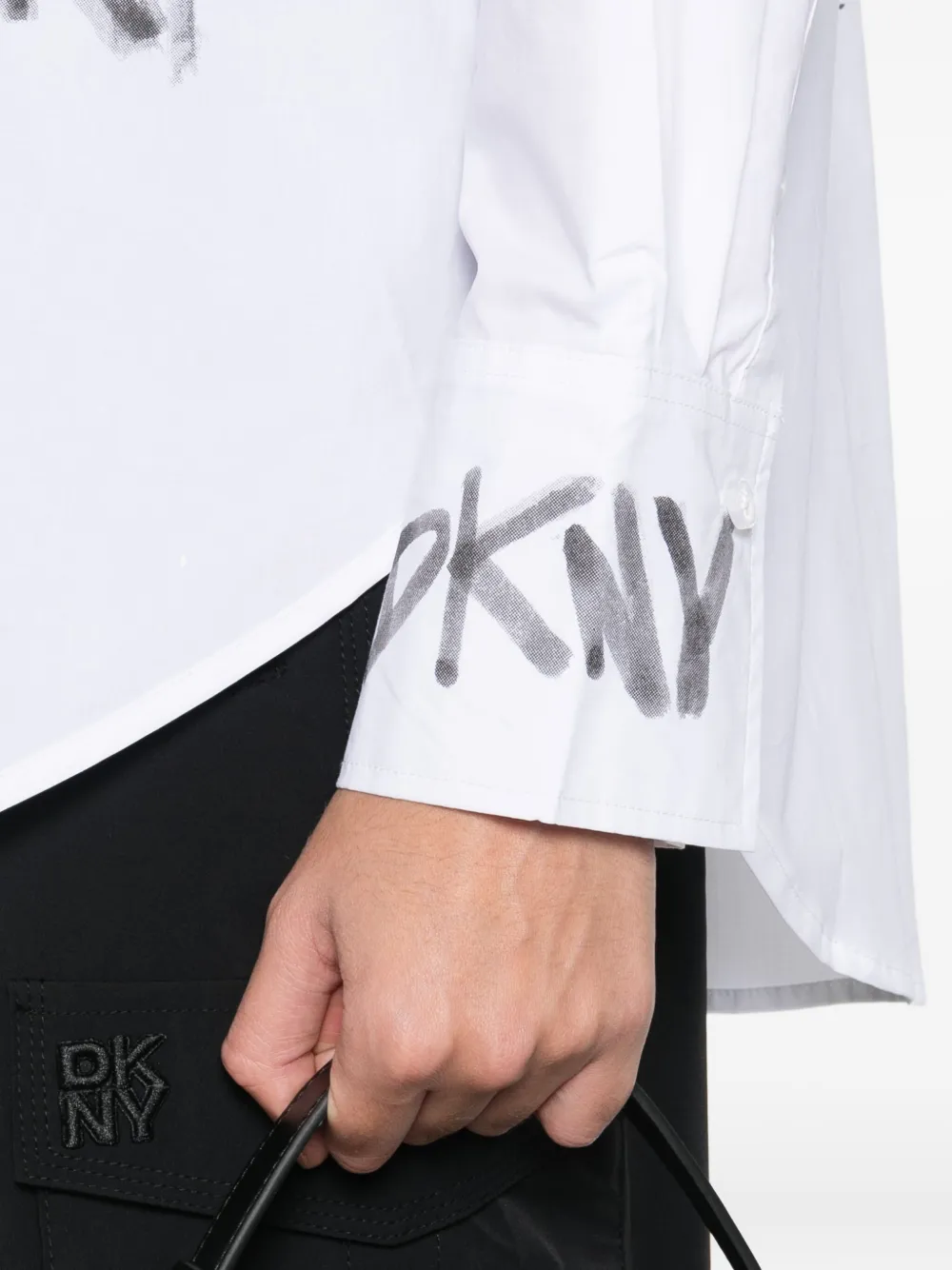 DKNY Blouse met logoprint Wit