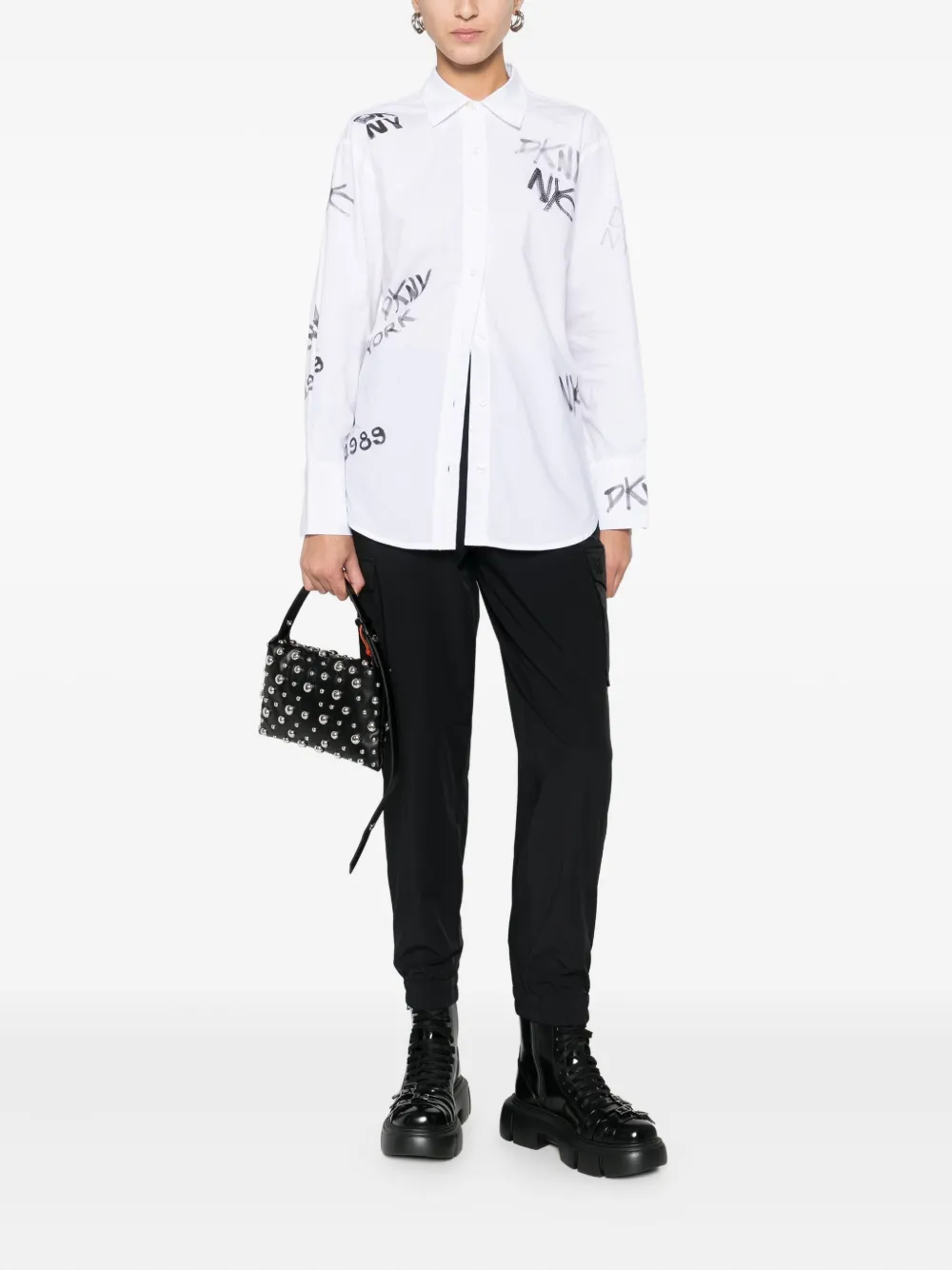 DKNY logo-print shirt - Wit