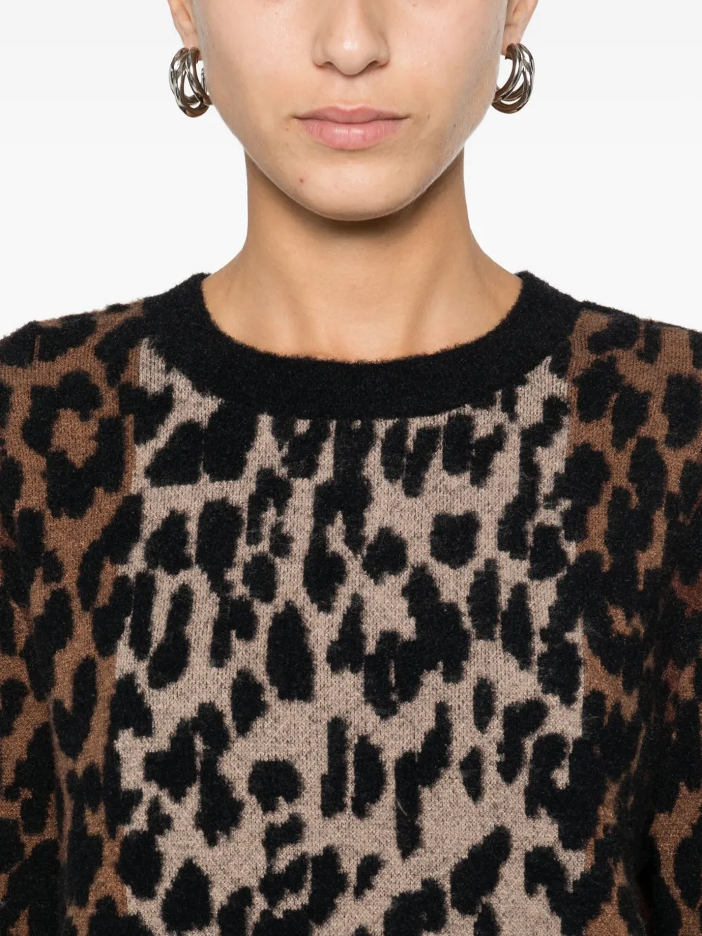 DKNY Trui met dierenprint Beige