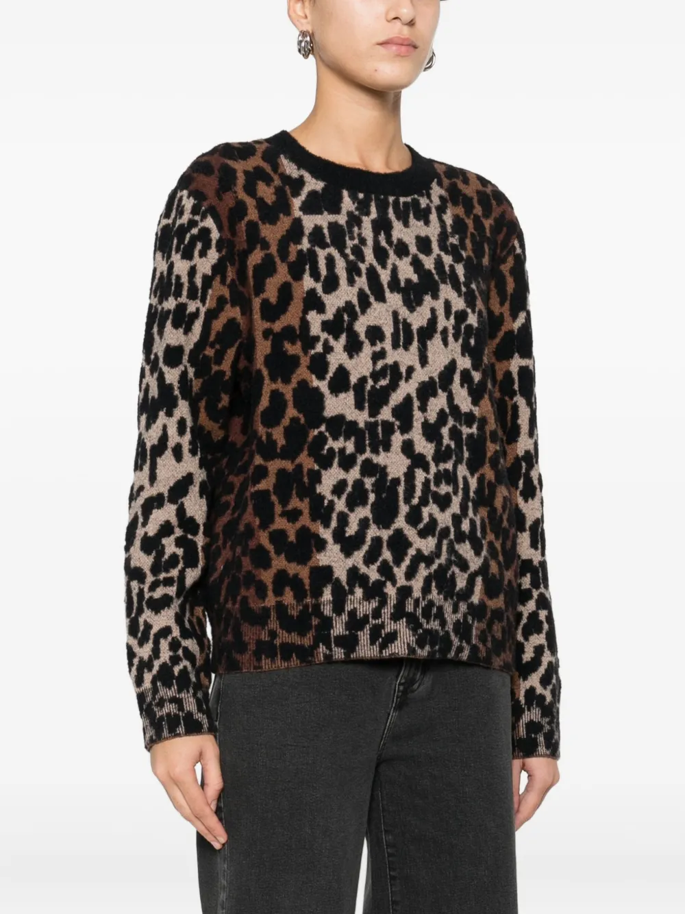DKNY Trui met dierenprint Beige