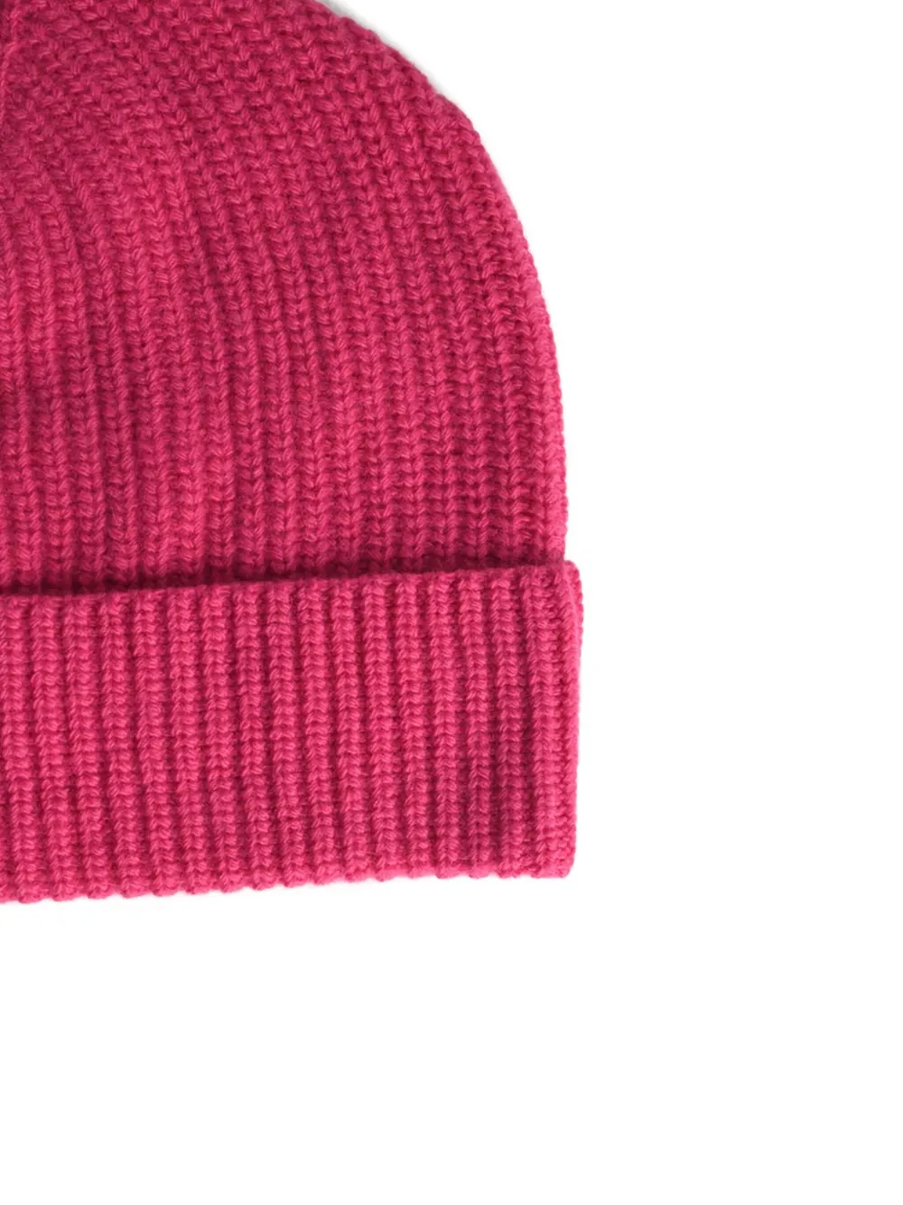 Seven Gauge Fuchsia Wool Beanie In Red