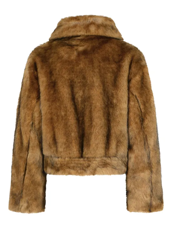 STAND STUDIO Lena faux-fur Jacket | Brown | FARFETCH