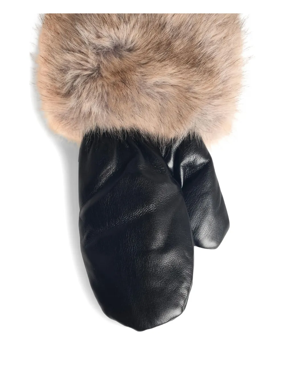 STAND STUDIO Jane handschoenen van imitatiebont Zwart