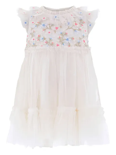 NEEDLE & THREAD KIDS vestido floral con volantes