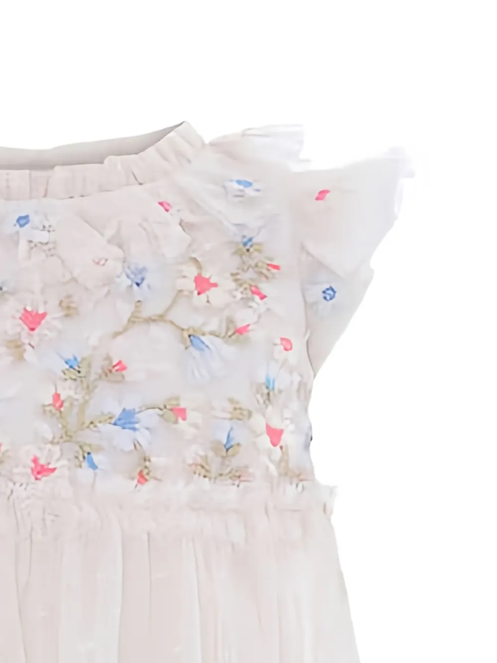 NEEDLE & THREAD KIDS Jurk met ruches - Beige