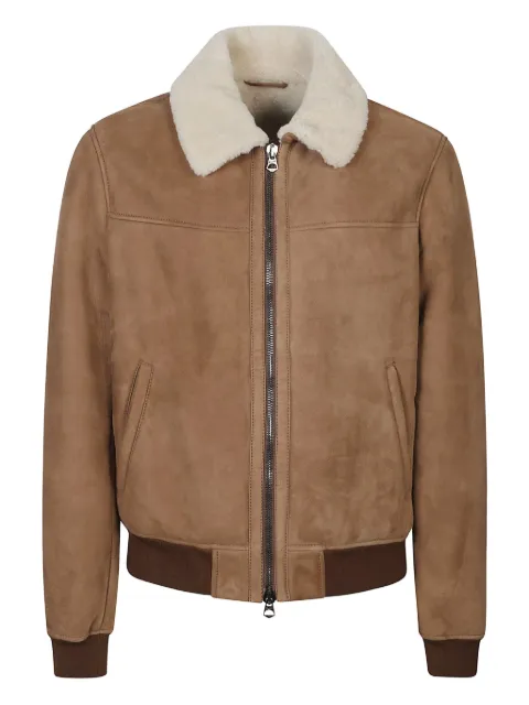 Stewart shearling collar leather jacket