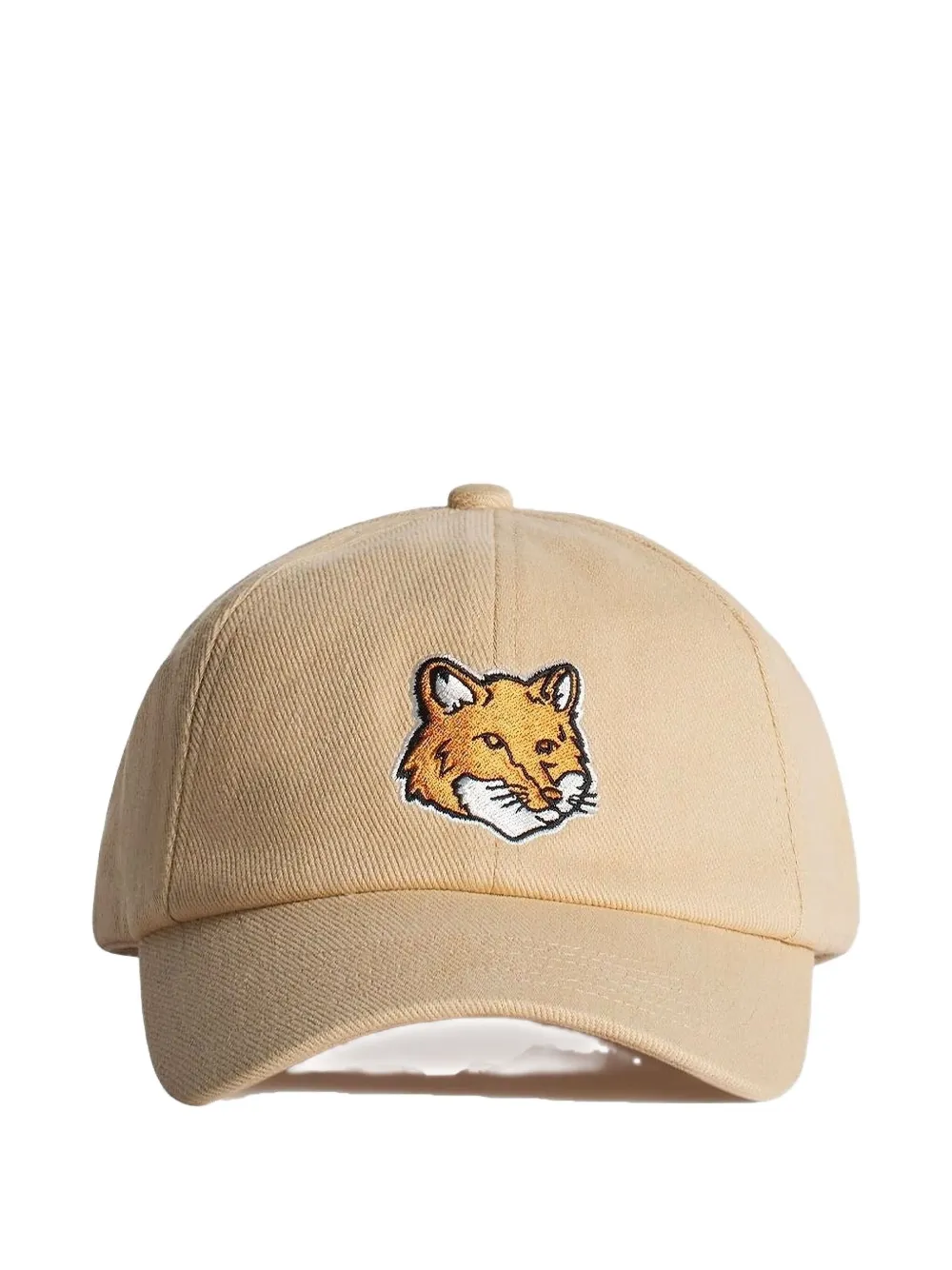 Maison Kitsuné Fox Head Cotton Cap In Neutral