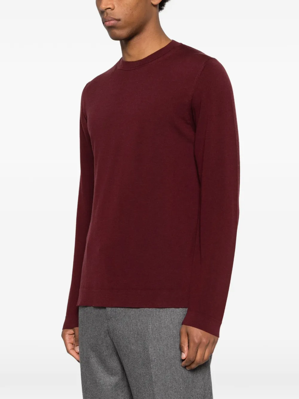  Alpha Studio Crew-neck Wool Sweater - Red 