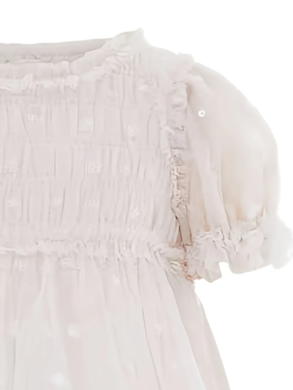NEEDLE & THREAD KIDS Tulen jurk met korte mouwen - Beige