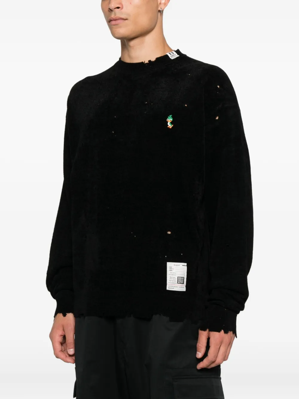 Maison MIHARA YASUHIRO Gerafelde trui Zwart