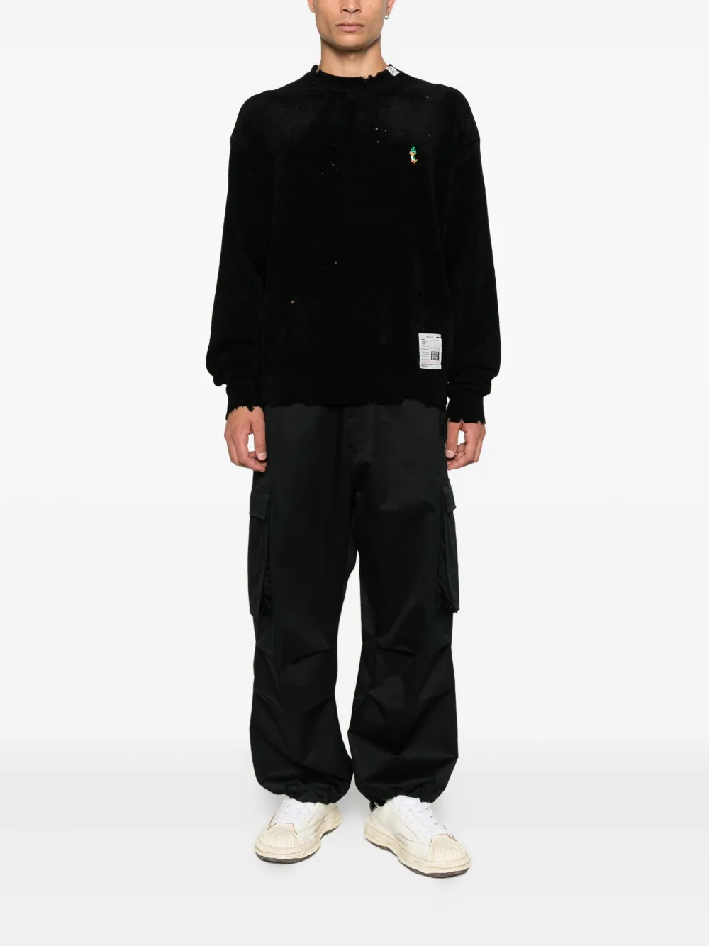 Maison MIHARA YASUHIRO Gerafelde trui - Zwart