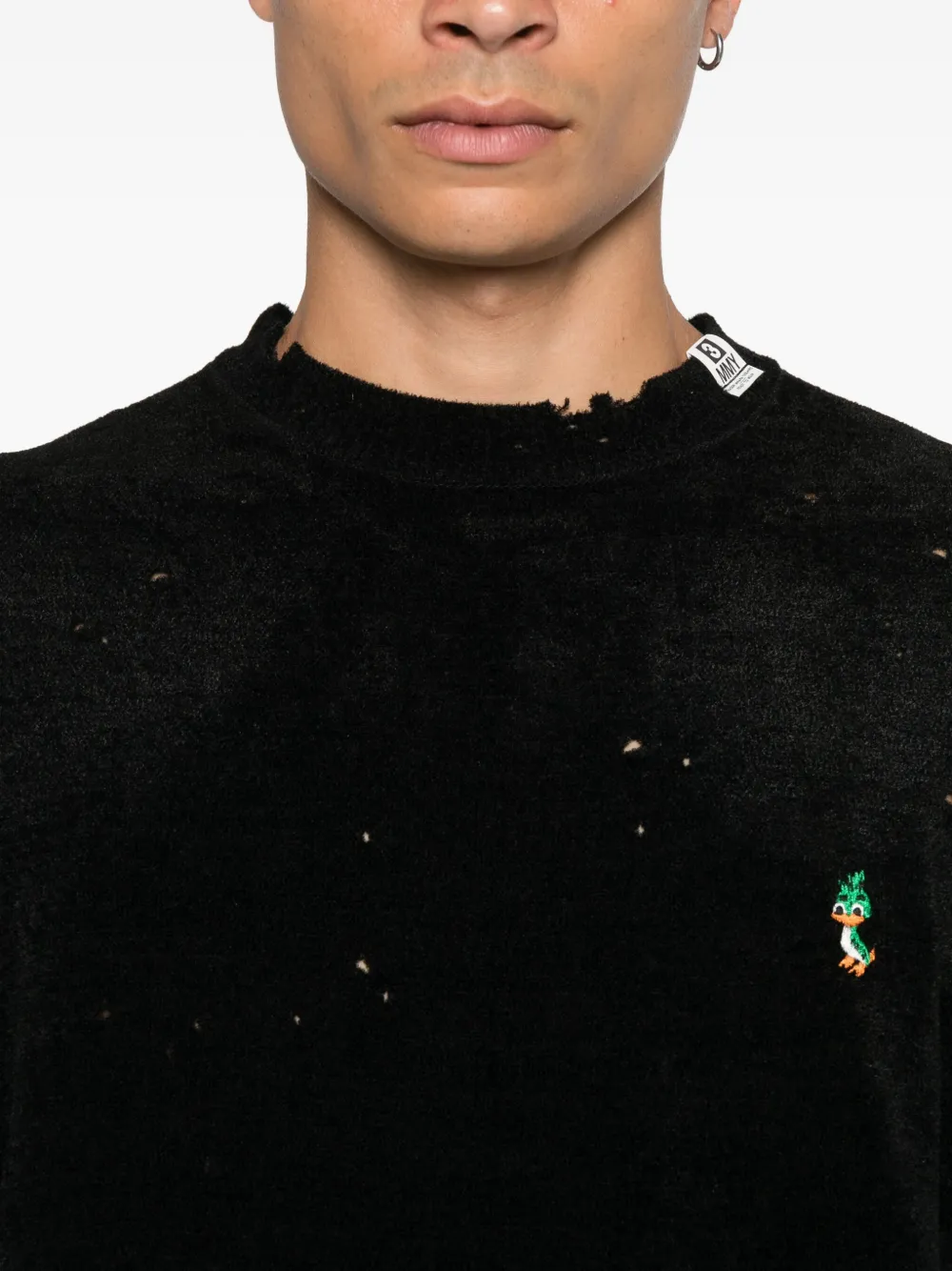 Maison MIHARA YASUHIRO Gerafelde trui Zwart