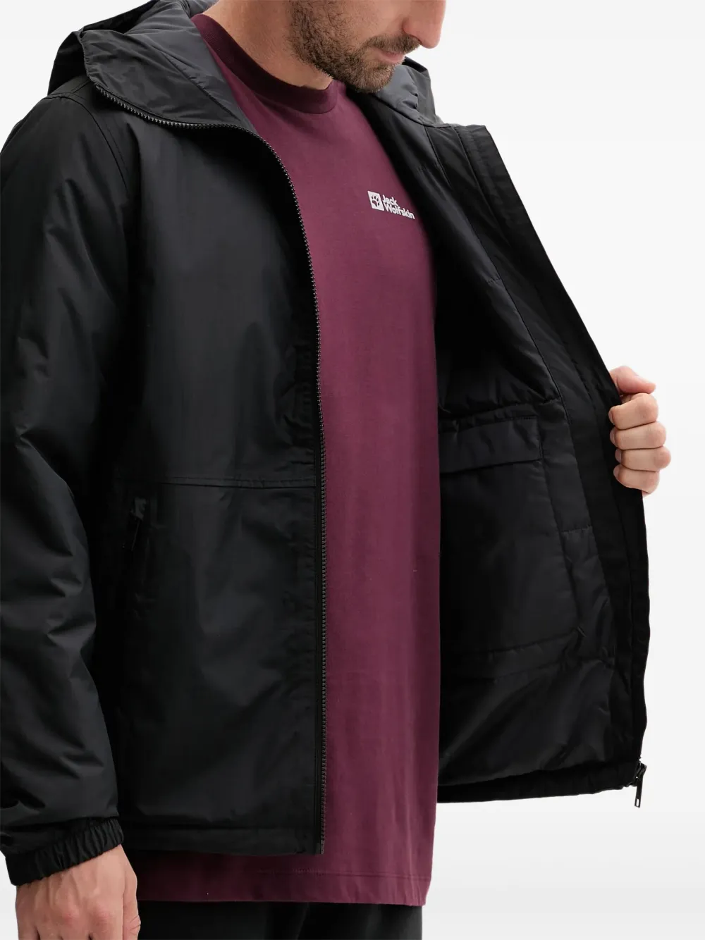 JACK WOLFSKIN Jack met capuchon Zwart