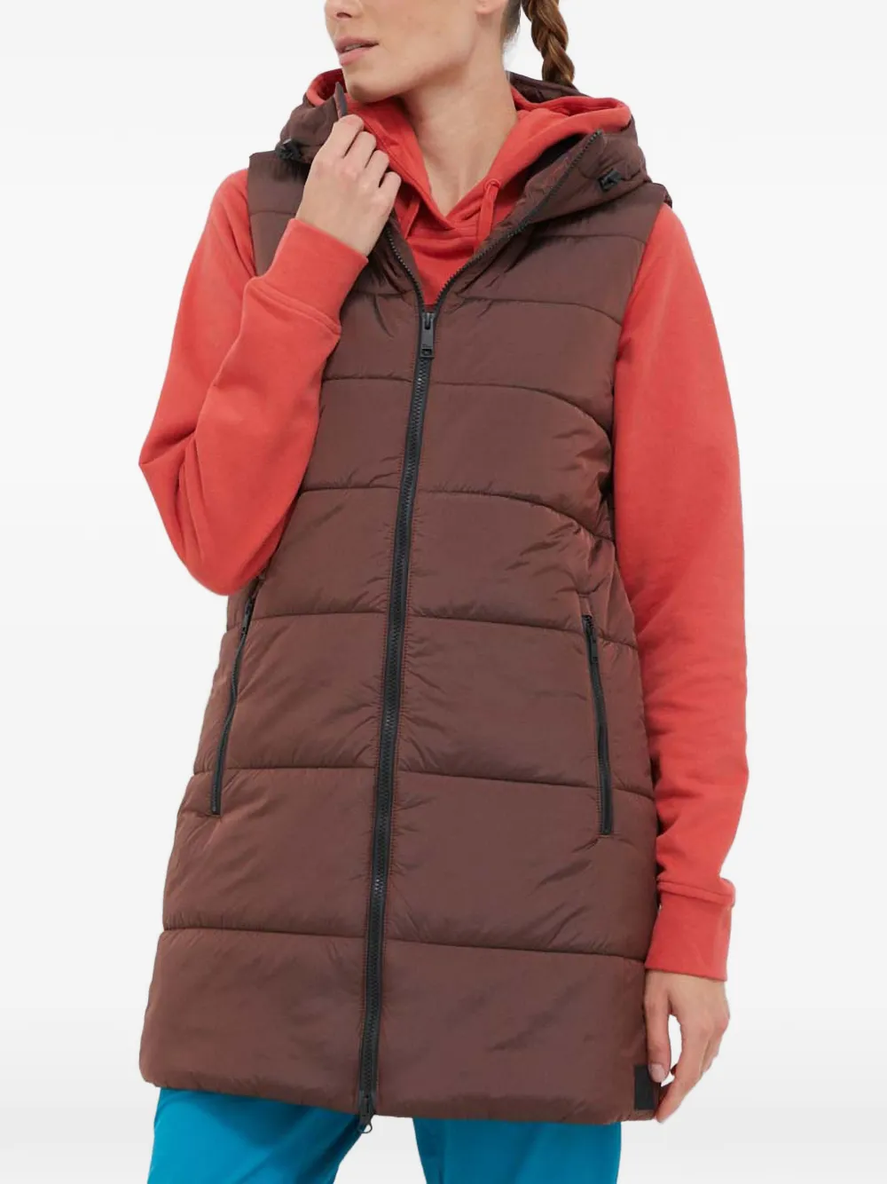 JACK WOLFSKIN hooded padded coat - Marrone