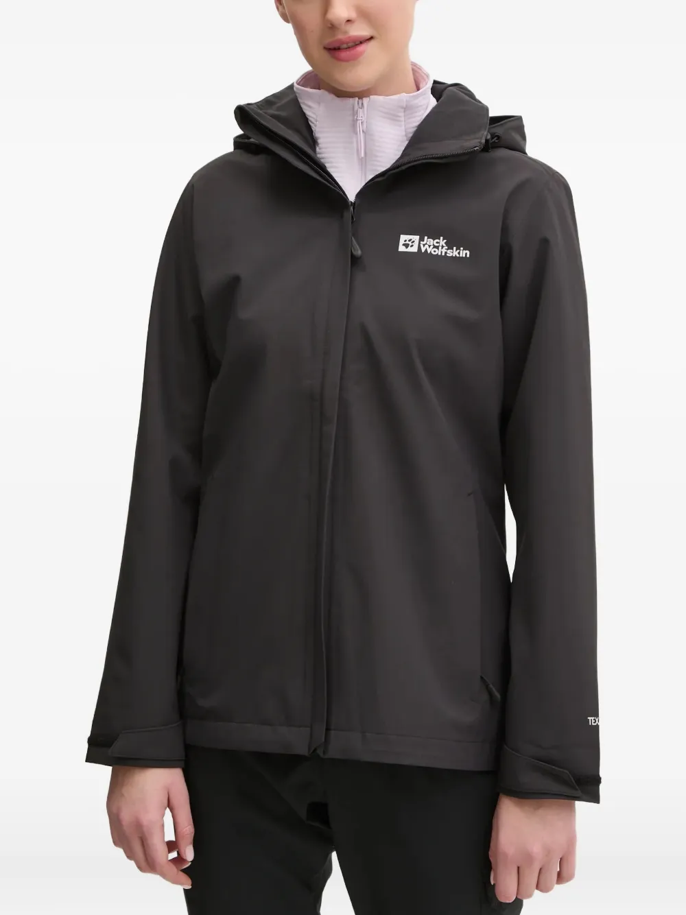 JACK WOLFSKIN Trailtime 2l logo hooded performance jacket - Schwarz