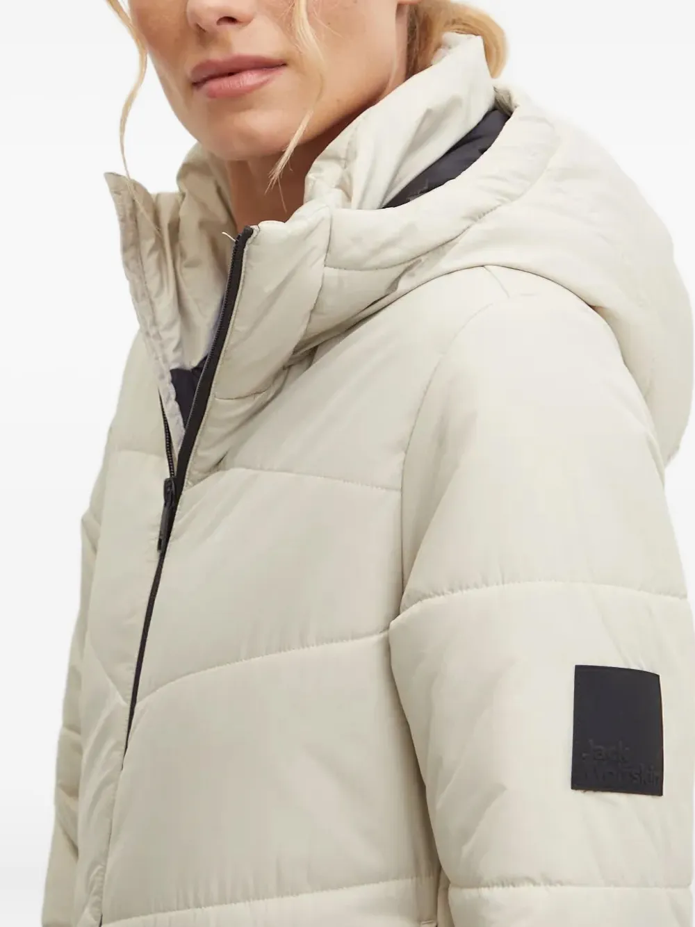 Jack Wolfskin Deutzer Quilted Hooded Coat In White