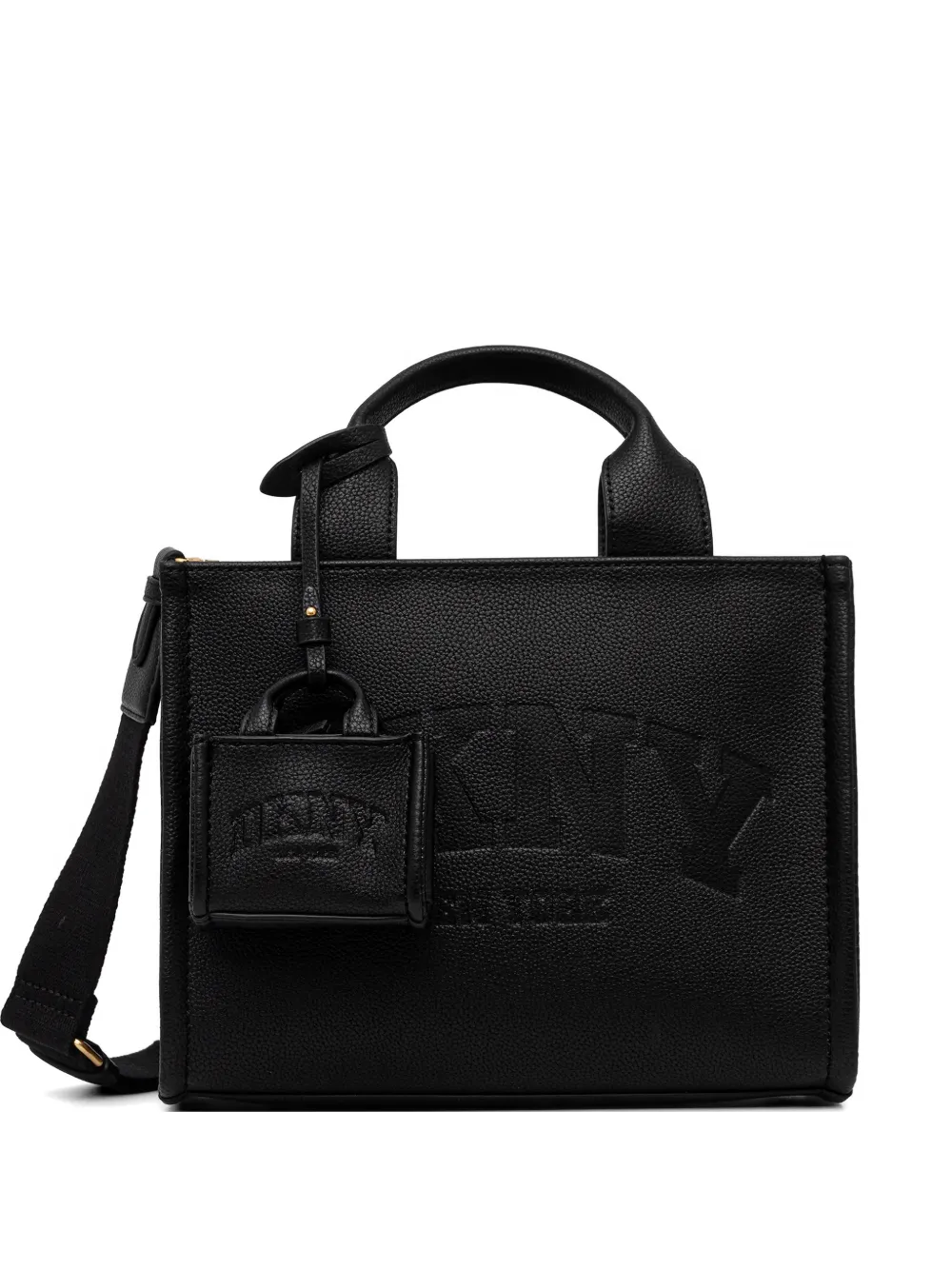 DKNY grained logo-embossed tote bag - Black