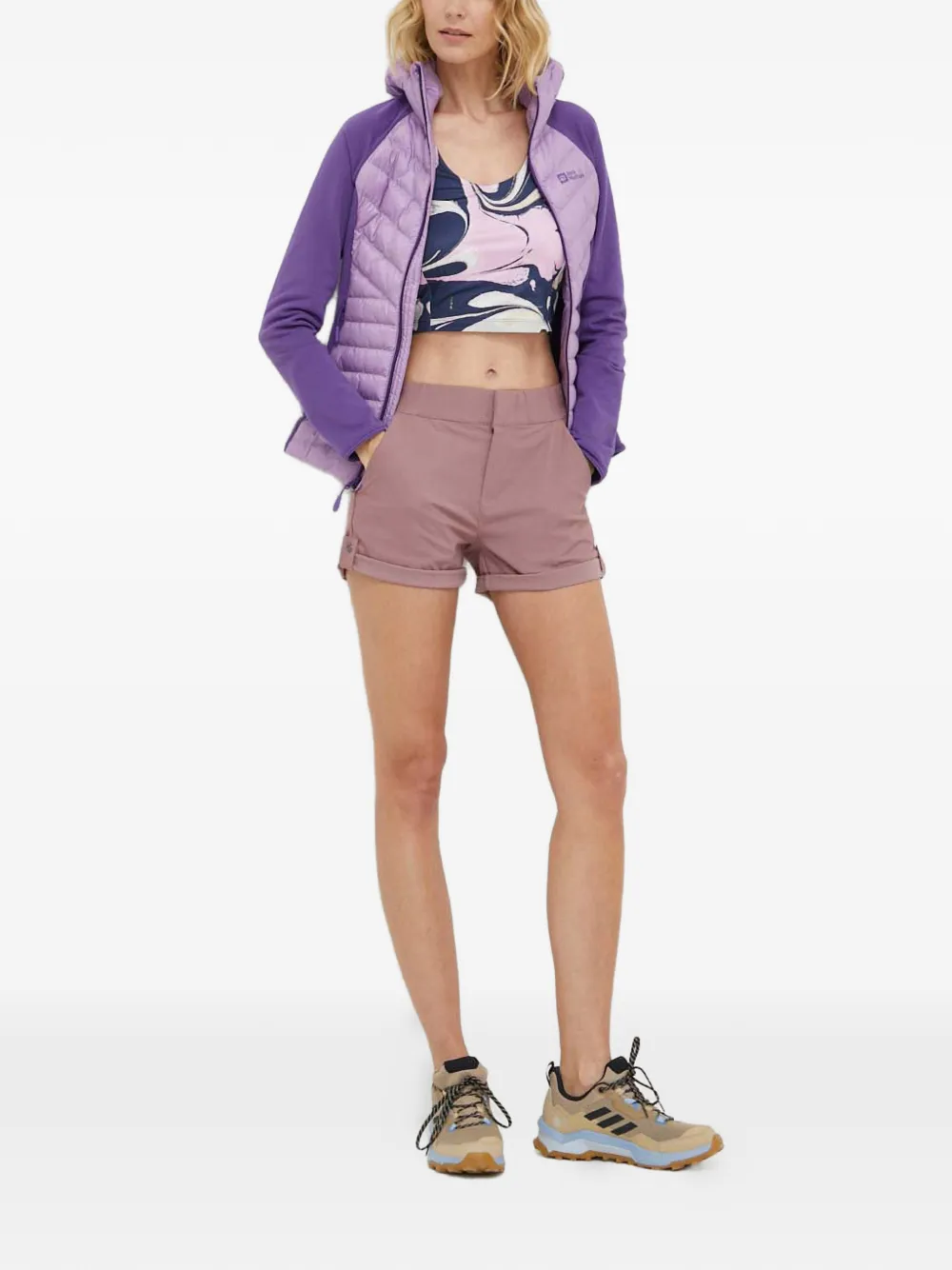 JACK WOLFSKIN Routeburn gewatteerd jack met capuchon Paars