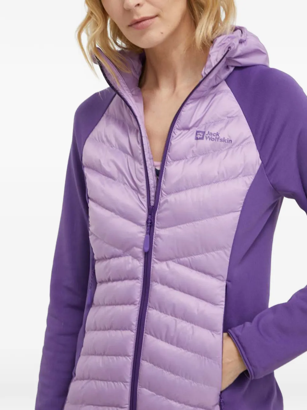 JACK WOLFSKIN Routeburn gewatteerd jack met capuchon Paars