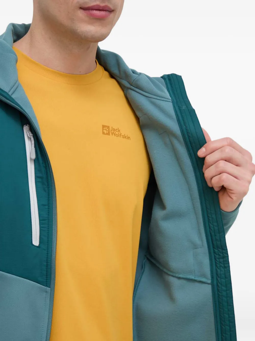 JACK WOLFSKIN Trainingsjack met ritssluiting en capuchon Blauw