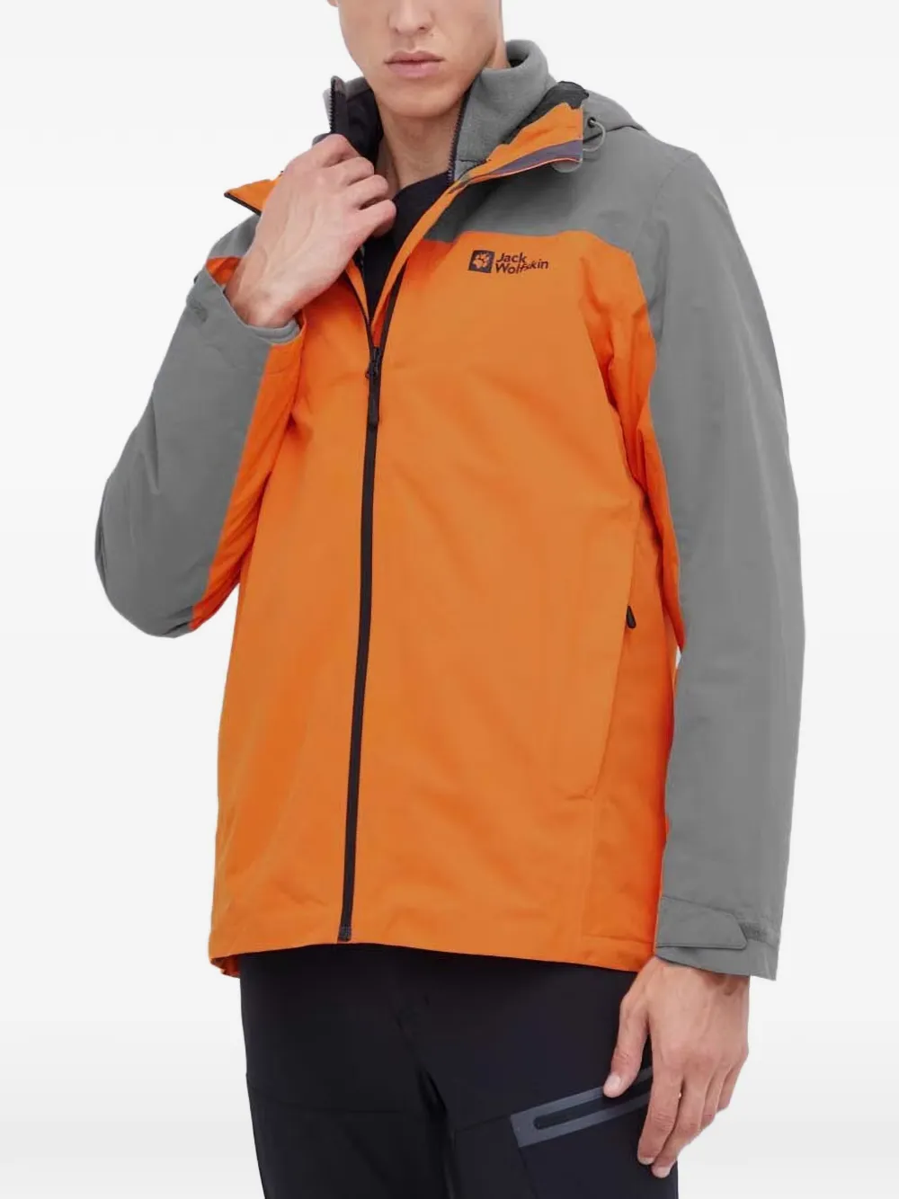 JACK WOLFSKIN Taubenberg colour-block hooded jacket Oranje